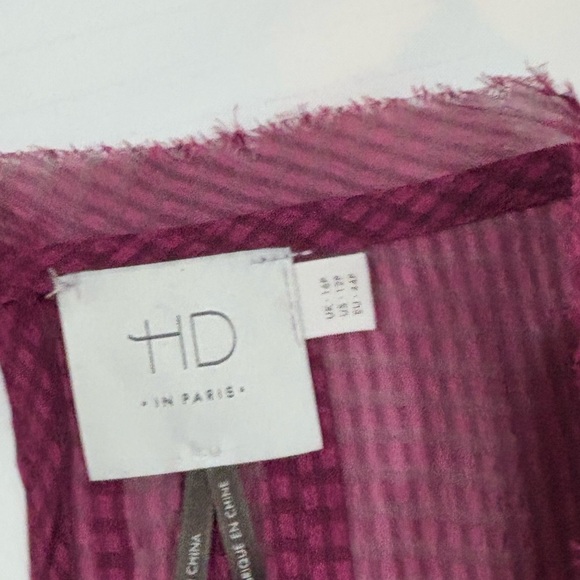 💜 Anthropologie HD in Paris Sheer Long-Sleeve Blouse - Thistle Berry  💜 - Picture 3 of 13